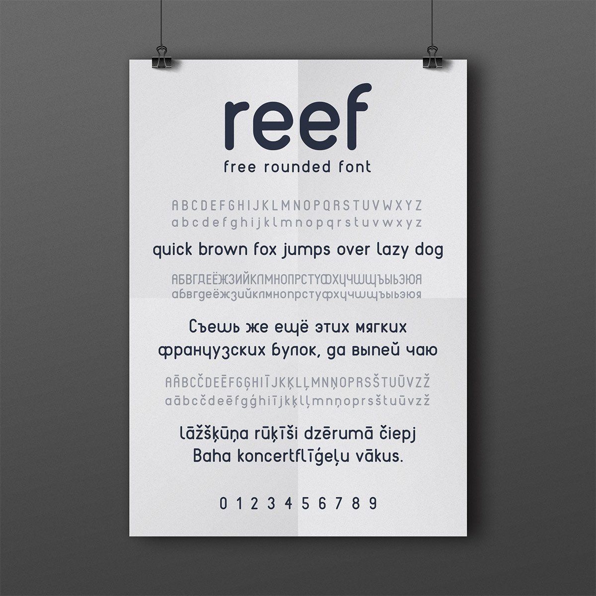 Reef – Free Rounded Font Poster D